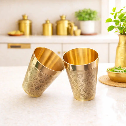 Brass Handcrafted Glass Pair (4 Inch)