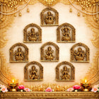 Brass Ashtalakshmi Wall Hanging Plates Set (5.5 Inch)