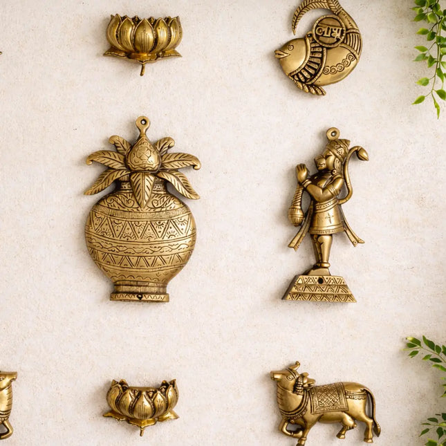 Brass Handcrafted Wall Decor Hanging Set