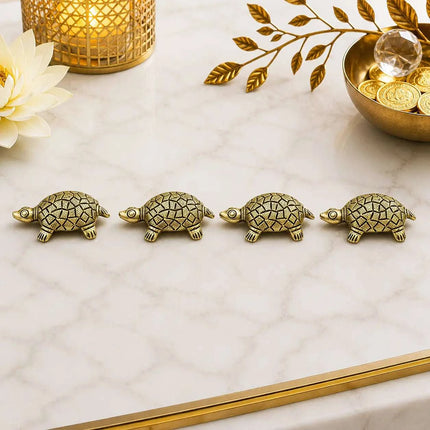 Brass Tortoise Vastu/Feng Shui Set Of Four (1 Inch)