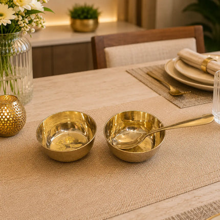 Brass Floral Thali/Dinner Set (990 Gram)