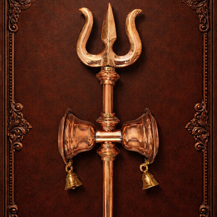 Copper Shiva'S Damru Trishul