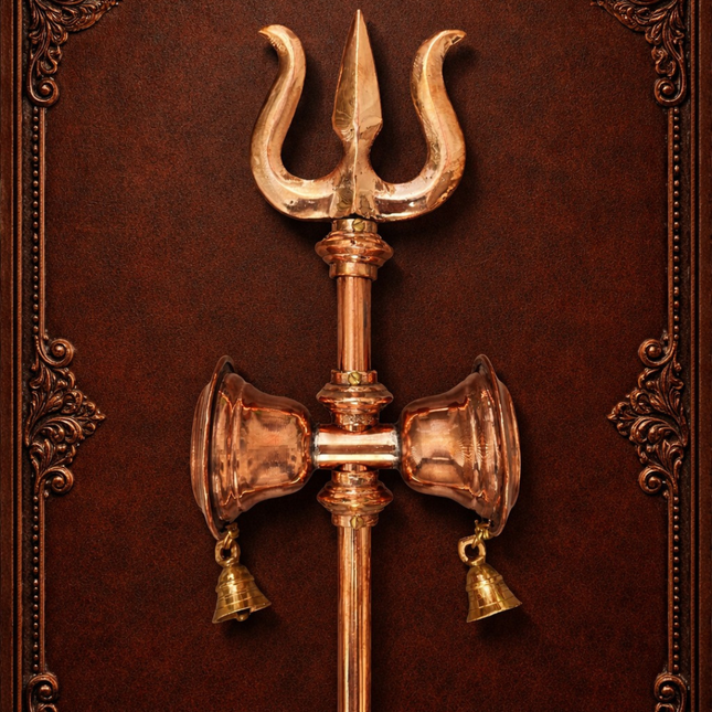 Copper Shiva'S Damru Trishul
