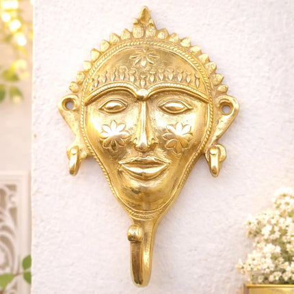 Brass Lady Face Wall Hanging Hanger