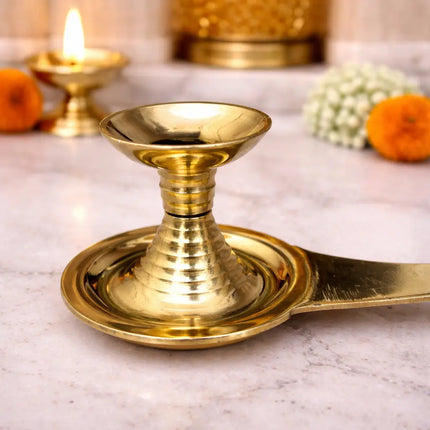 Brass Dhoop Aarti Spoon (9.8 Inch)