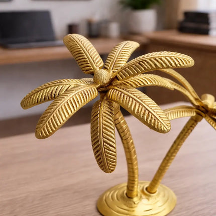 Brass Coconut Tree Decorative Showpiece (9.5 Inch)