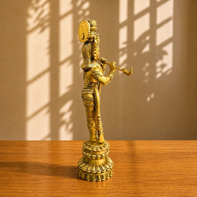 Brass Standing Krishna Idol (20 Inch)