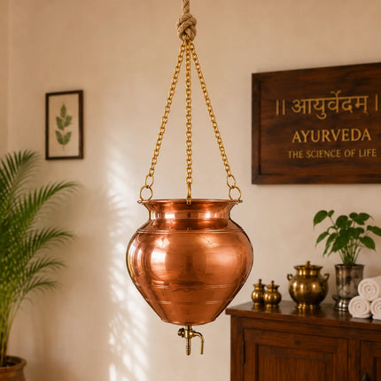 Copper Shirodhara Pot Ayurvedic Equipment (20.5 Inch)