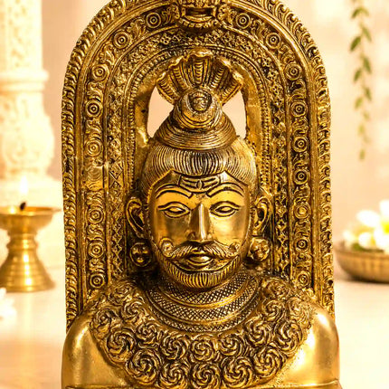 Brass Shiva Head Idol With Kirtimukha (8.5 Inch)
