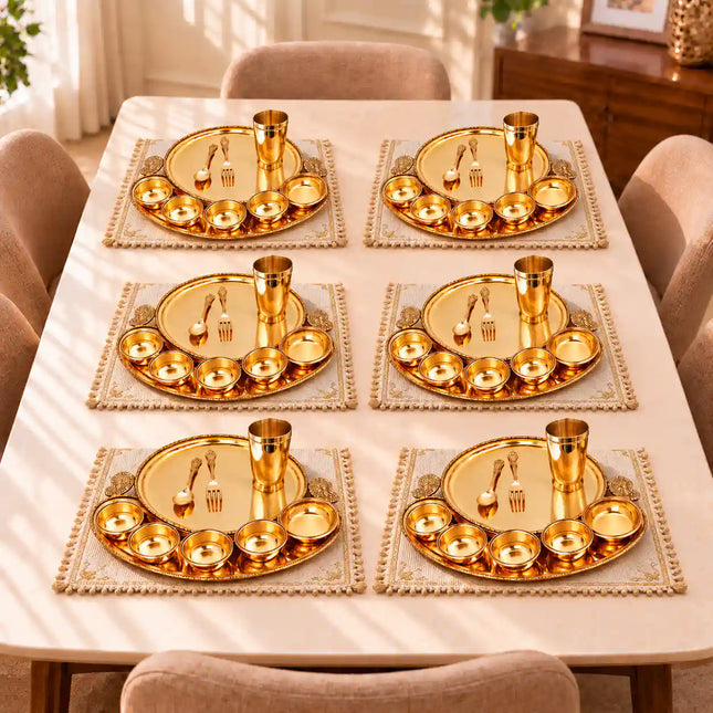 Brass Maharaja Thali/Dinner Set (2.5 kg)