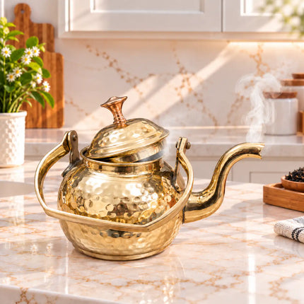 Brass Hammered Tea Pot / Kettle (5.5 Inch)