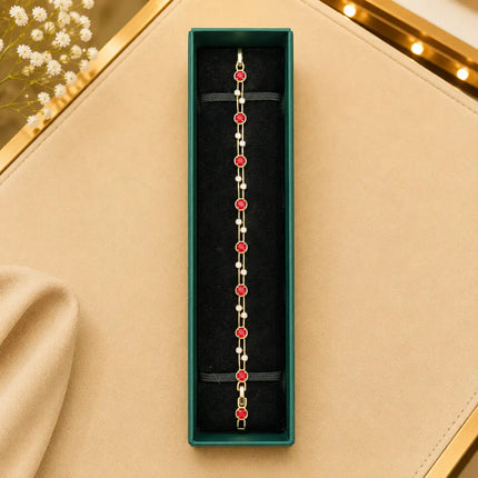 Tennis Bracelet Gold-Tone Clasp With Box