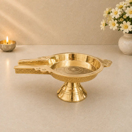 Brass Abhishek Patra Stand (4 Inch)