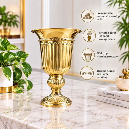 Brass Bucket Planter Pot With Stand