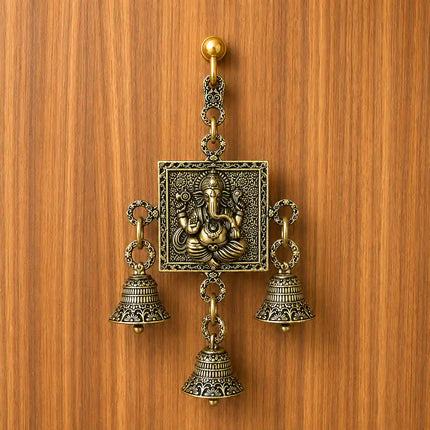 Brass Lightweight Wall Hanging With Bell (6 Inch)
