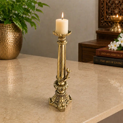 Brass Lightweight Candle Stand Holder (8.5 Inch)