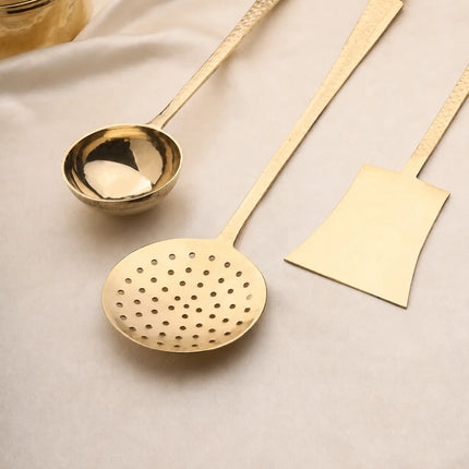Brass Kitchen Ladles Set  (15.5 Inch)