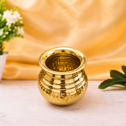 Brass Hammered Pooja Kalash