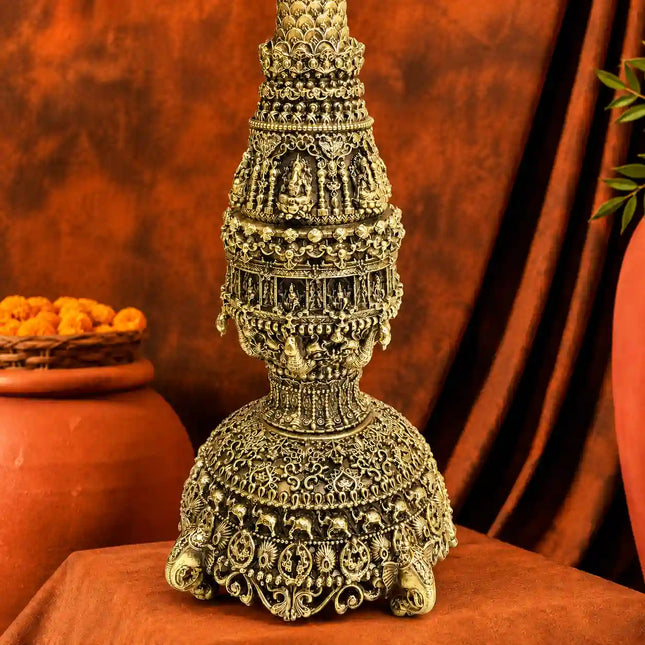 Brass Traditional Lightweight Peacock Samai/Lamp Pair