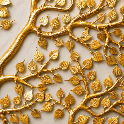 Brass Cow & Calf With Kalpvriksha Tree Wall Hanging (80 Inch)