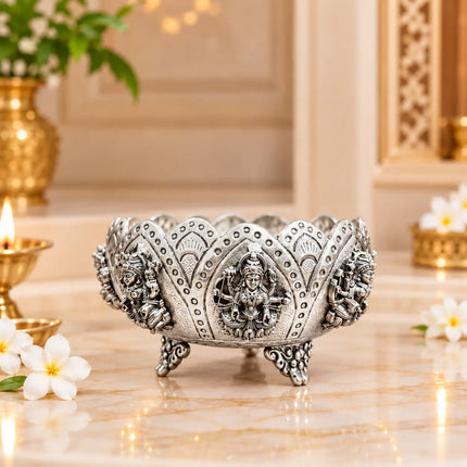 Brass Ashtalakshmi Louts Urli Bowl (3 Inch)