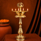 Brass Mahalakshmi Peacock Samai Lamp