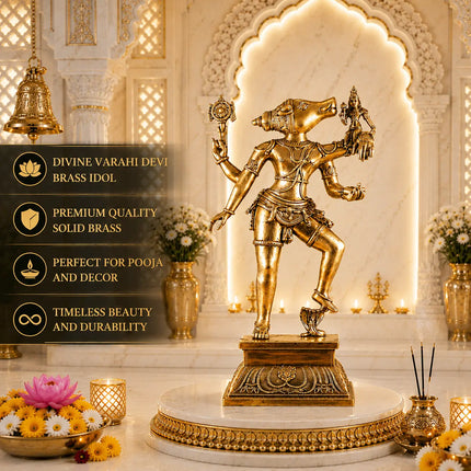 Brass Standing Varahi Devi Idol (24 Inch)