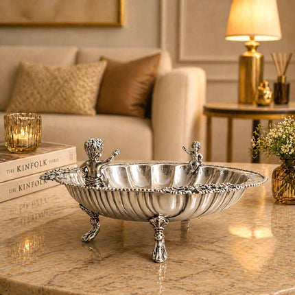 Brass Shell Shaped Decorative Serving Tray / Bowl (13 Inch)