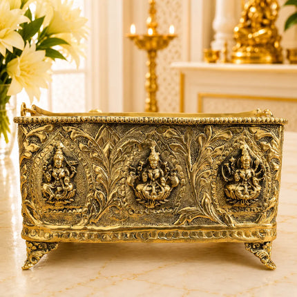 Brass Ashtalakshmi Basket With Handle And Leg