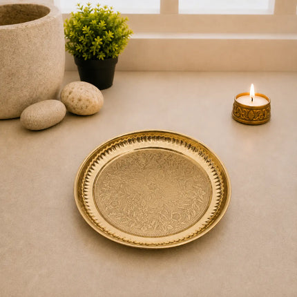 Brass Vastu Glass Shree Yantra Tortoise And Plate With Velvet Box