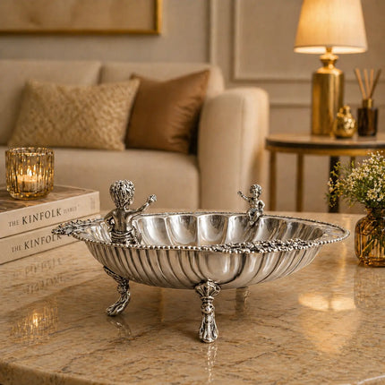 Brass Shell Shaped Decorative Serving Tray / Bowl (13 Inch)