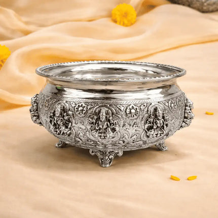 German Silver Ashtalakshmi Urli (4 Inch)