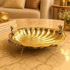 Brass Shell Shaped Decorative Serving Tray / Bowl (13 Inch)
