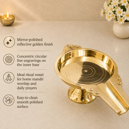 Brass Abhishek Patra Stand (4 Inch)