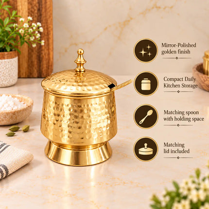 Brass Mughlai Ghee Pot (5 Inch)