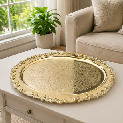 Brass Handcrafted Oval Tray / Platter
