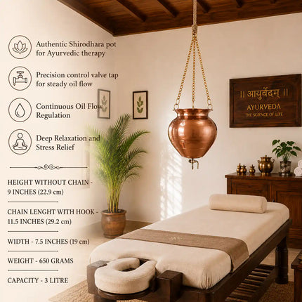 Copper Shirodhara Pot Ayurvedic Equipment (20.5 Inch)