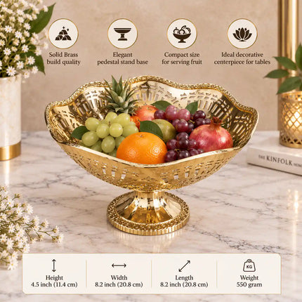 Brass Decorative Fruit Jali Bowl (4.5 inch)