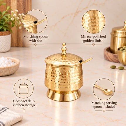Brass Mughlai Ghee Pot (5 Inch)