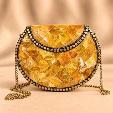 Handcrafted Mosaic Metal Sling Bag