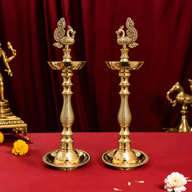 Brass Dana Peacock Samai Lamp Pair