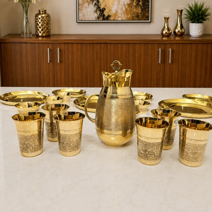 Brass Luxury/Premium Dinner Serving 57-Piece Set