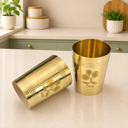 Brass Handcrafted Glass Pair