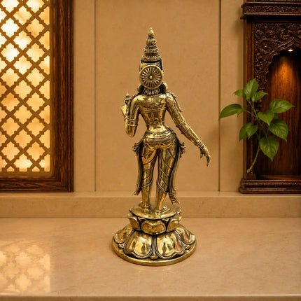 Brass Lightweight Standing Uma Parvati Devi Idol