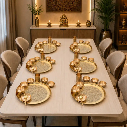 Brass Maharaja Thali/Dinner Set (1.85 Kg)