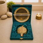Brass Vastu Glass Shree Yantra Tortoise And Plate With Velvet Box (6 Inch)