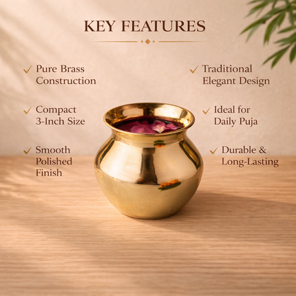 Brass Pooja Kalash (3 Inch)
