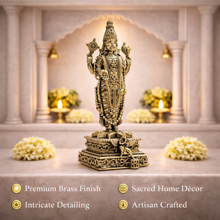 Brass Tirupati Balaji/Venkateshwar Standing Lightweight Statue (6 Inch)