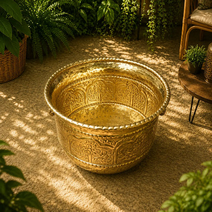 Brass Bucket Planter Pot