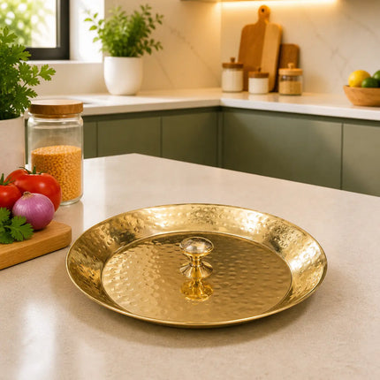 Brass Hammered Vintage Handi / Degchi with Lid